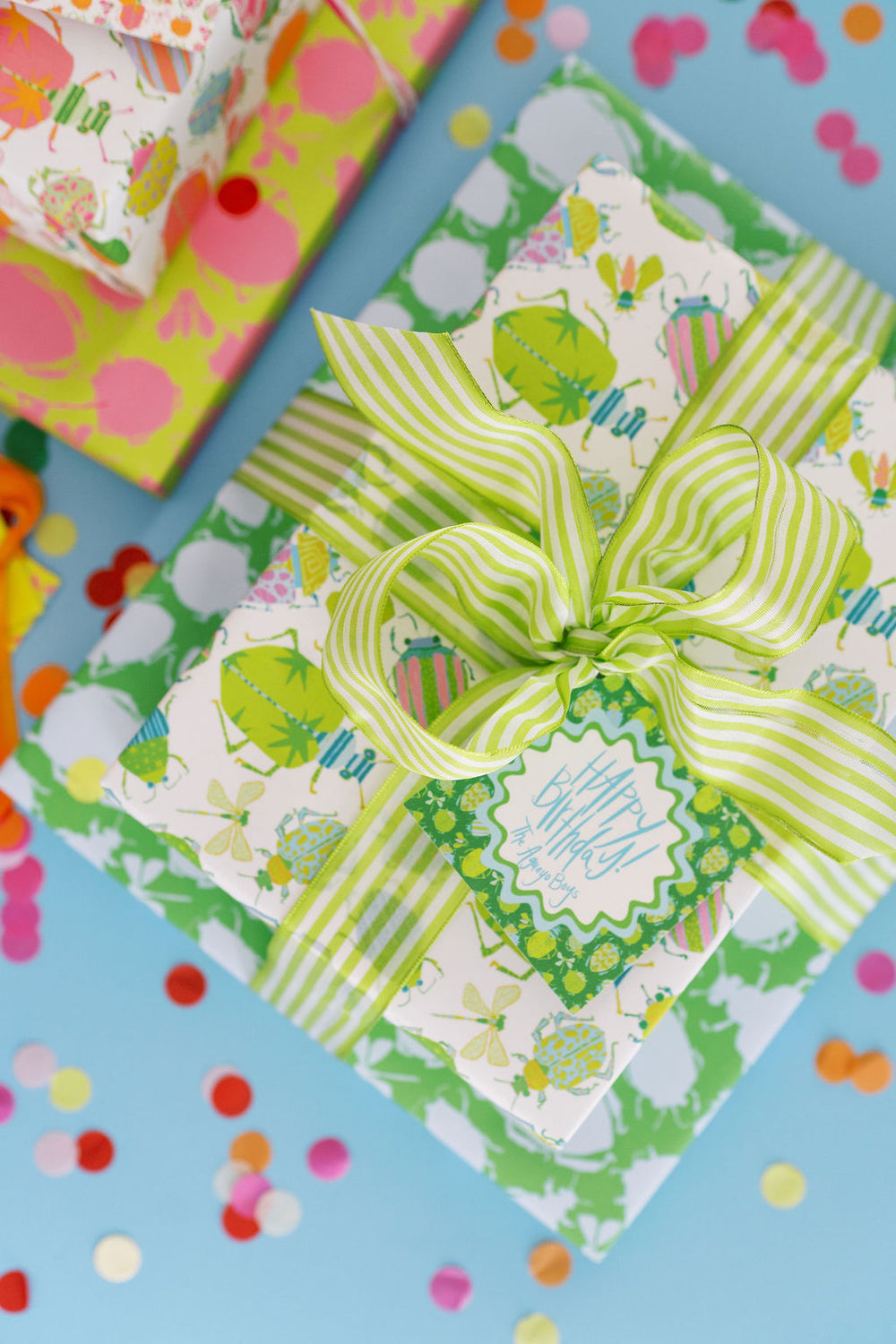 Busy Bugs Gift Tags in Green