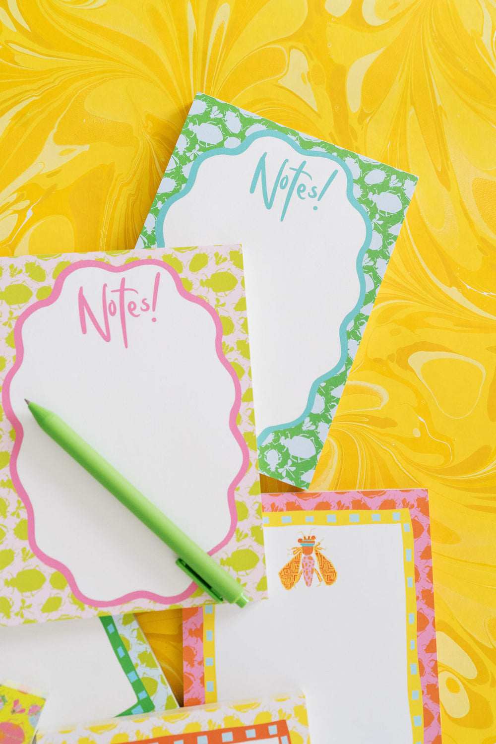 Sleek Busy Bugs Notepad in Green