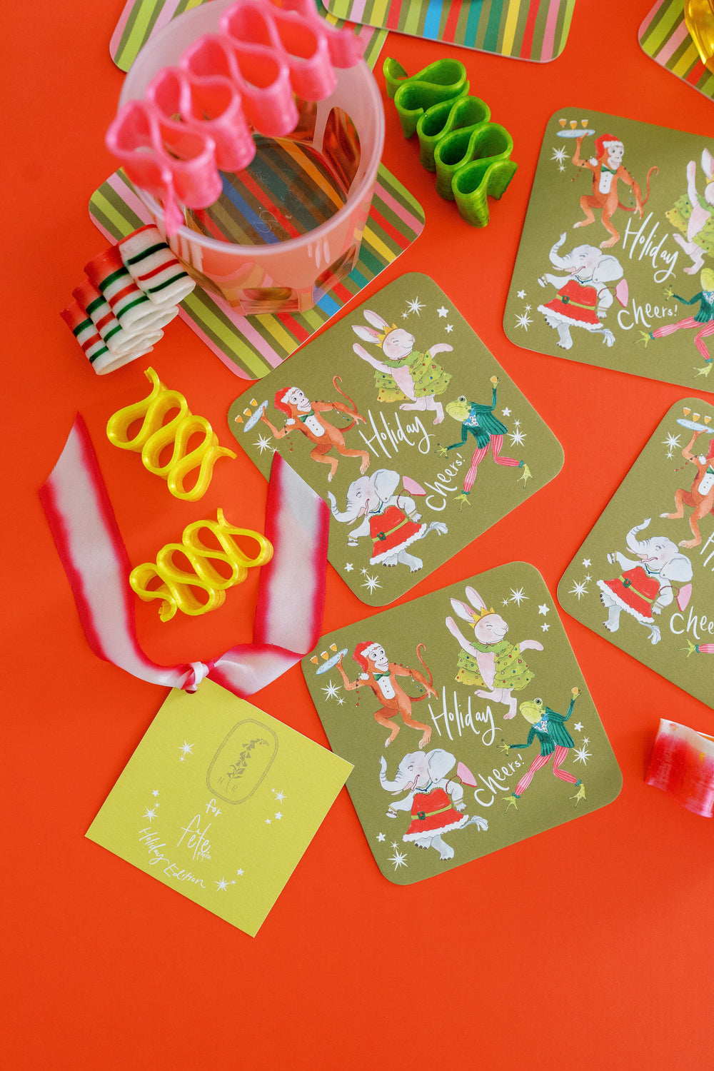 Holiday Cheers! Party Animal Coasters