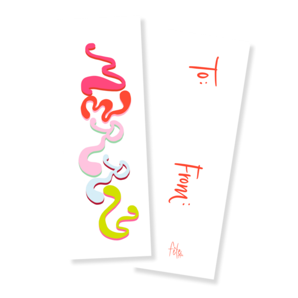 Retro Merry Long Gift Tags