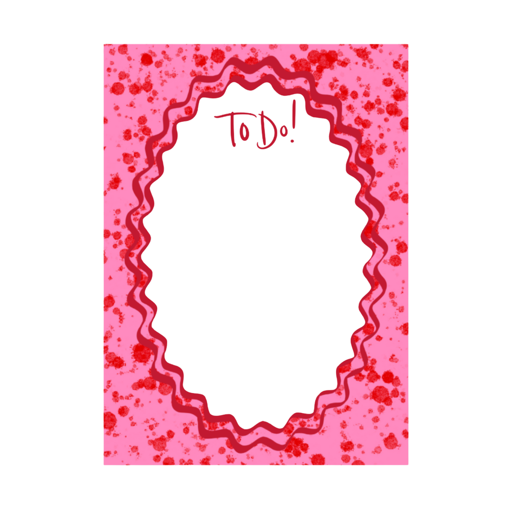 Splatter Notepad in Red