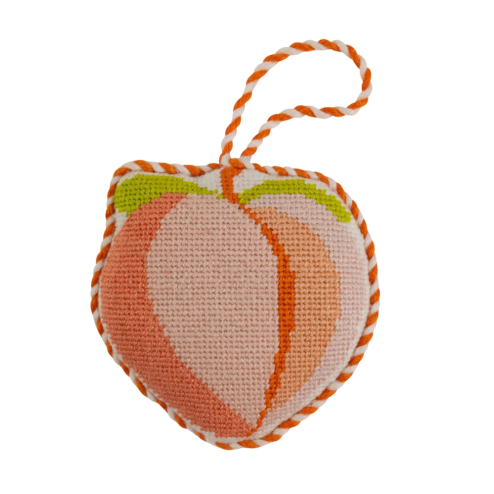 Peach Needlepoint Ornament