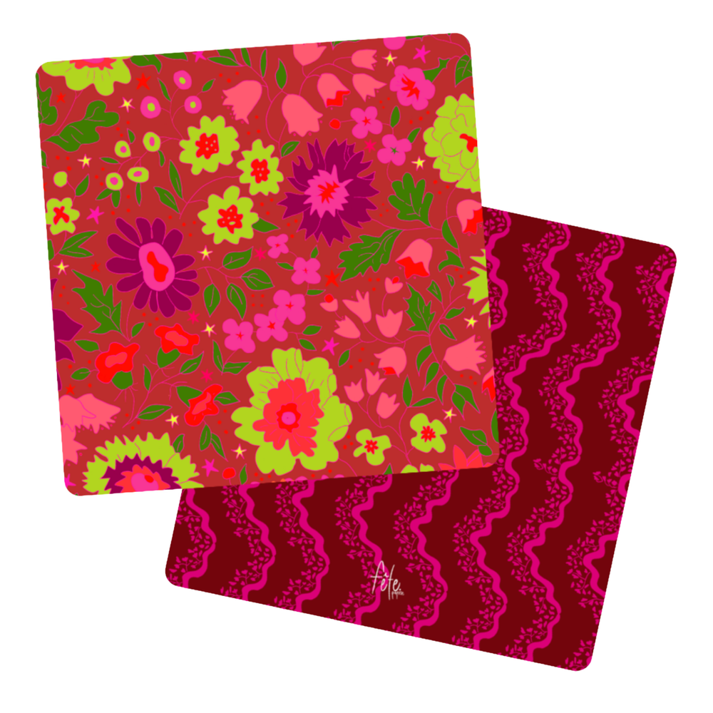 Merry Floral Paper Coasters