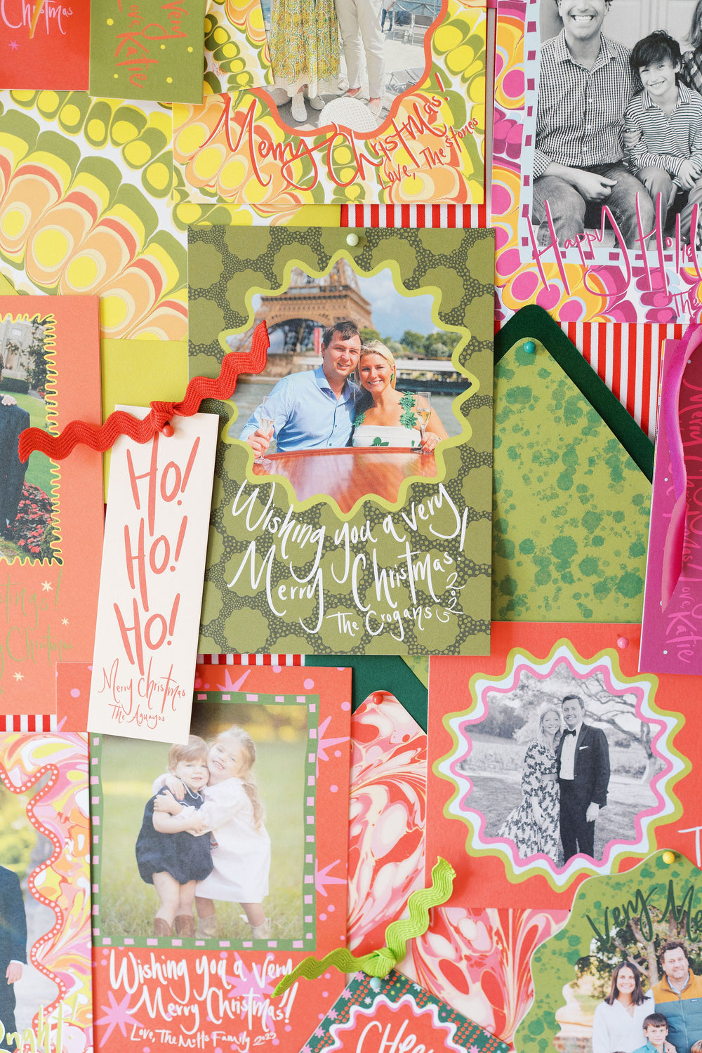 Olive Star Dot Christmas Cards