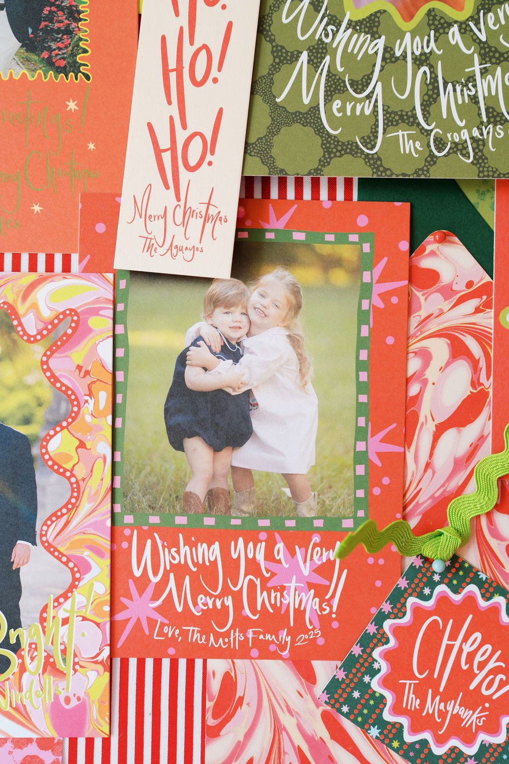 Red Shooting Stars Christmas Cards