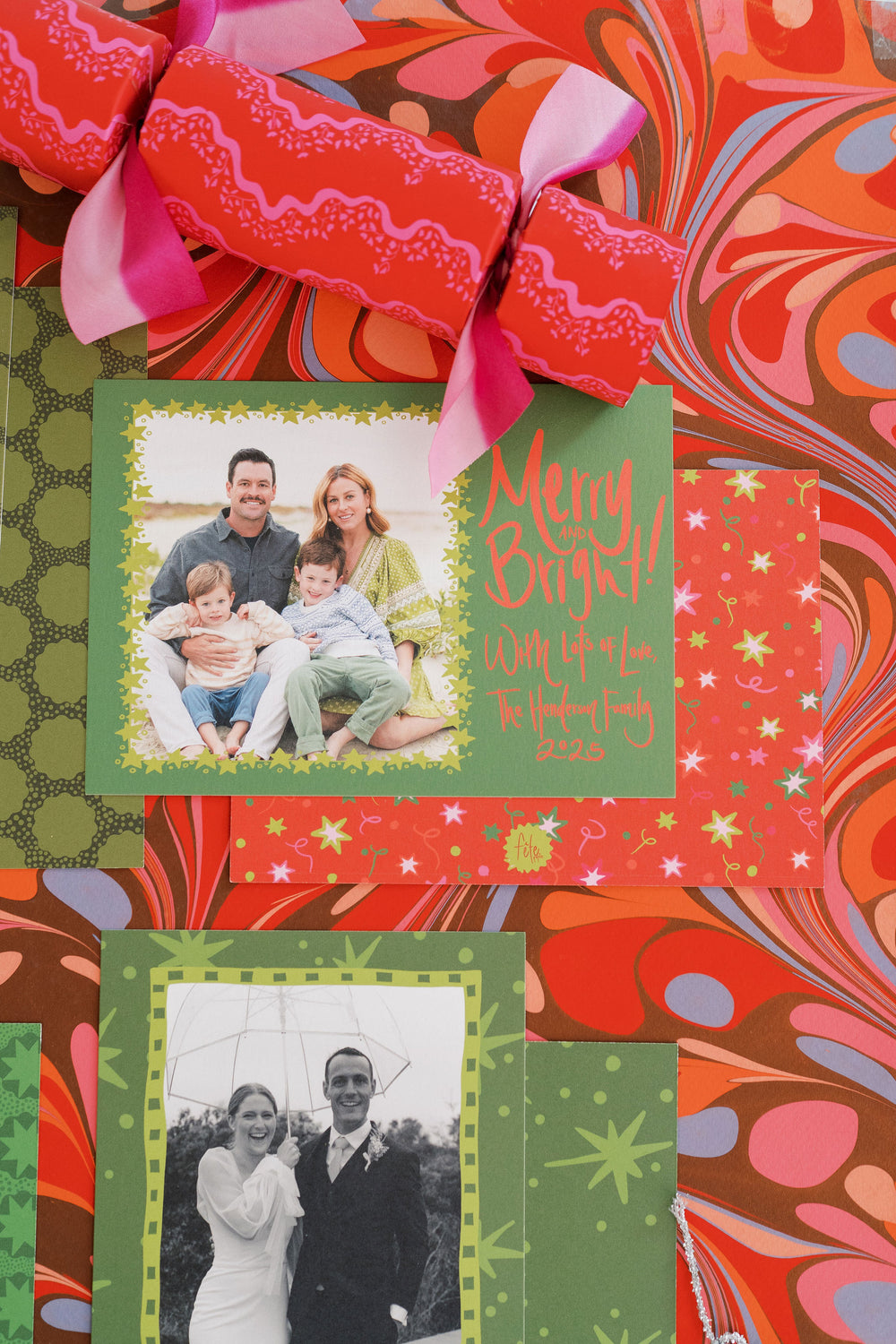 Festive Stars Horizontal Christmas Cards