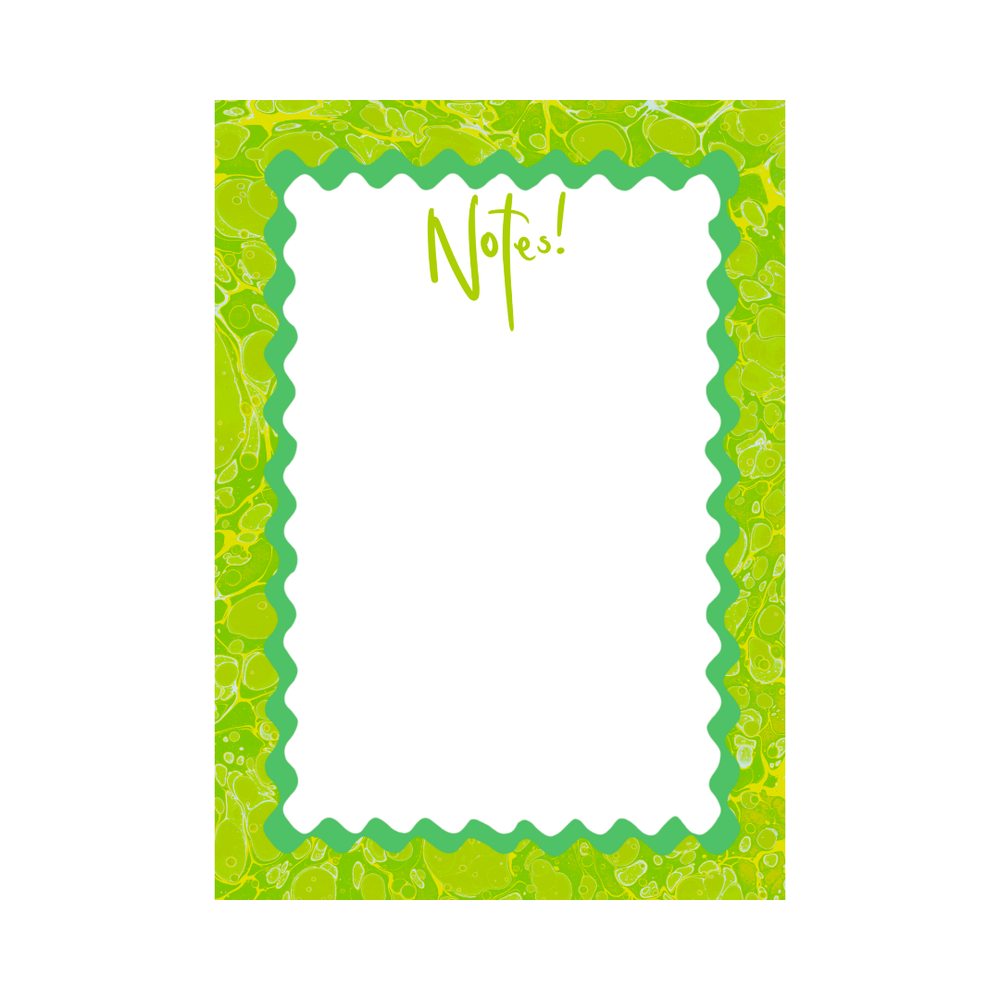 Spring Marble Notepad in Green