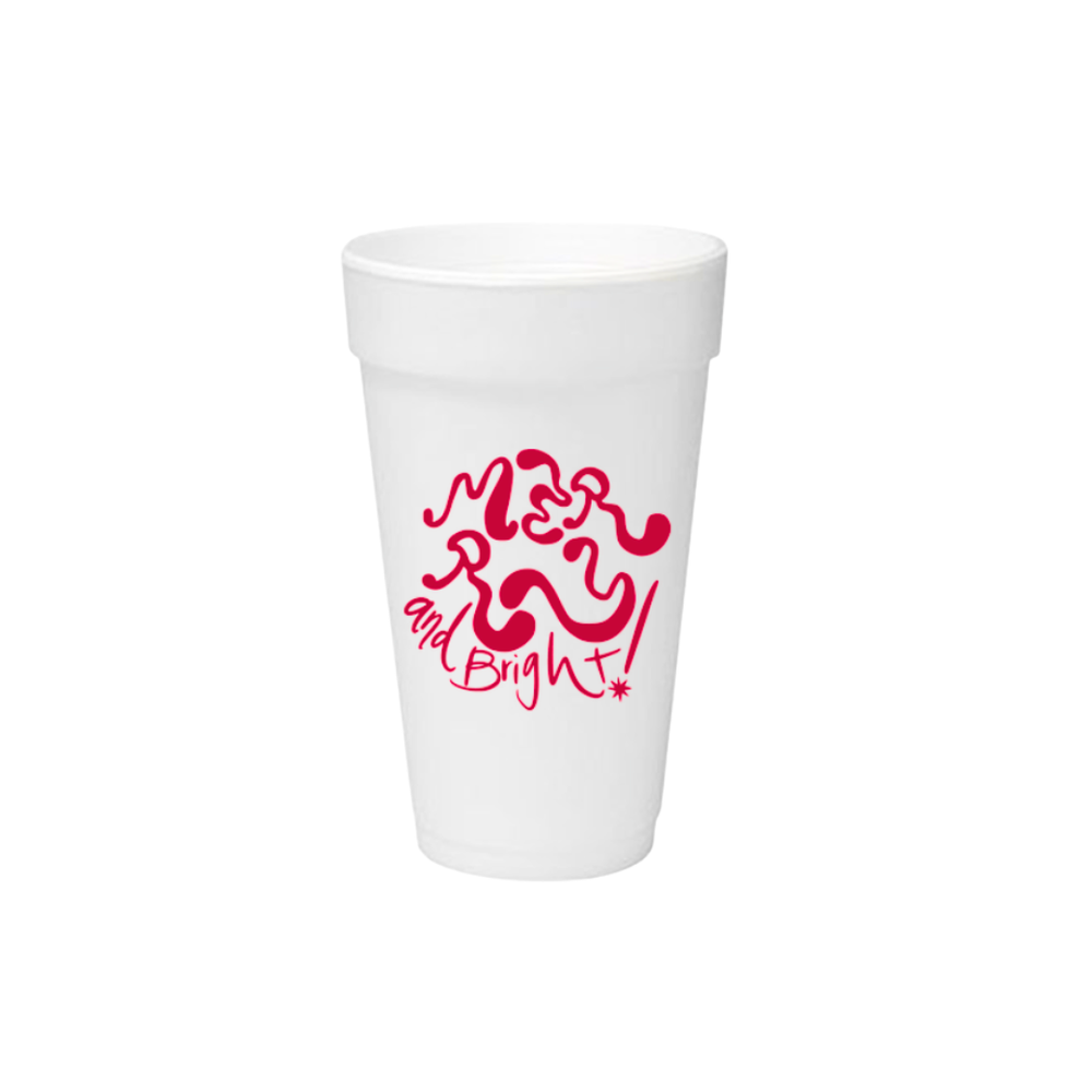 Merry & Bright Styrofoam Cups