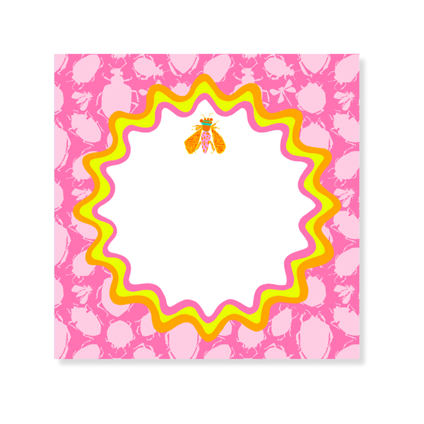Sleek Busy Bugs Notepad in Pink