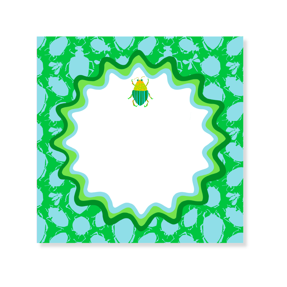 Sleek Busy Bugs Notepad in Green