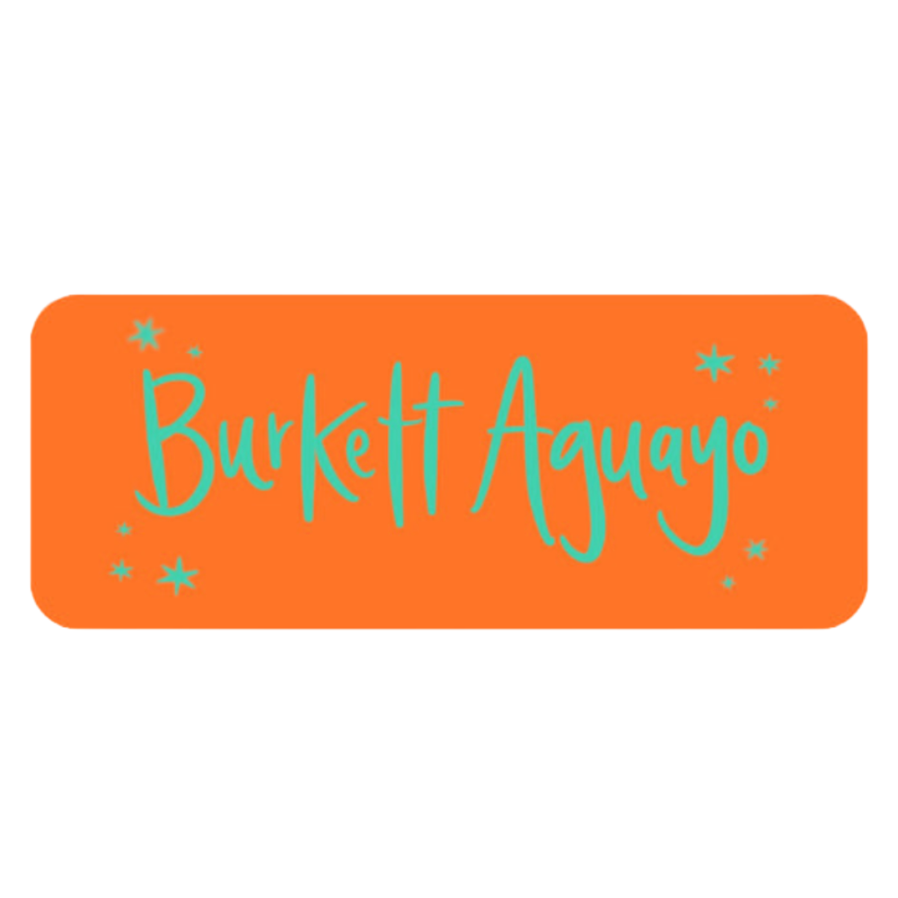 Boy Back To School Vinyl Labels in Orange & Teal