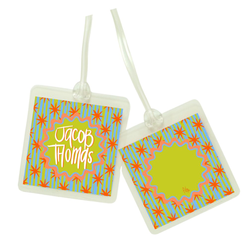 Stars & Stripes Bag Tag in Blue + Red