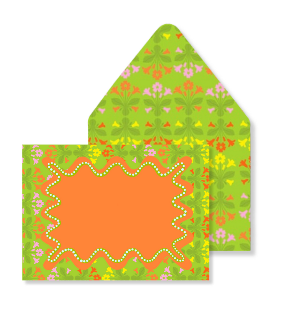 Kaleidoscope Floral Stationery in Orange