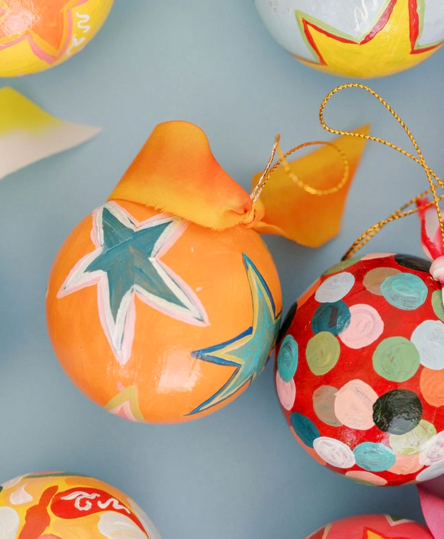 Nina Rosner for Fête Papier 2.5" Ornament 11 - BRIGHT ORANGE
