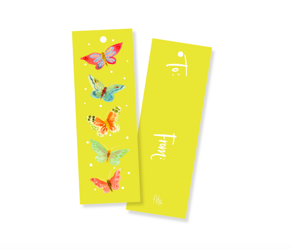 Nina Rosner for Fête Papier Butterfly Long Tags in Yellow / Green