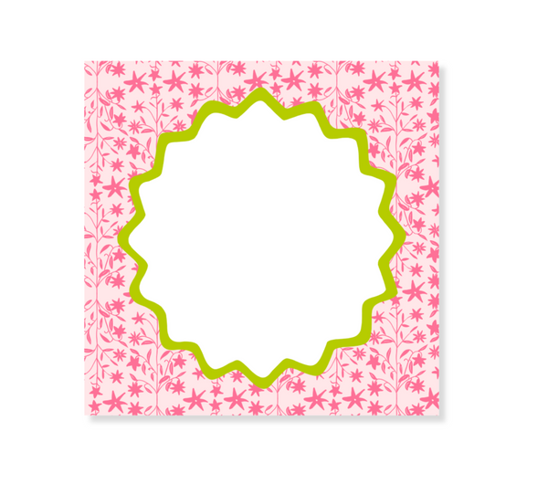 Garden of Fête Square Notepad in Pinks