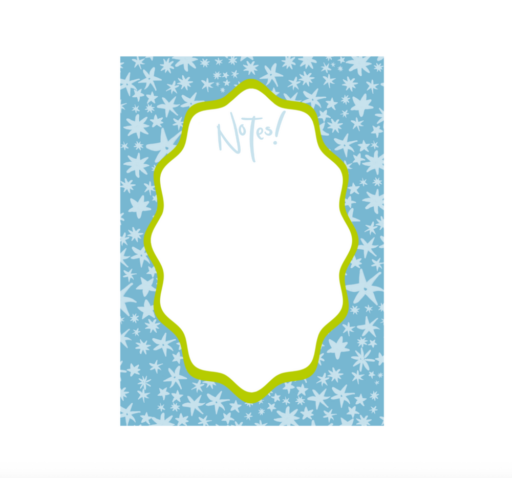 Garden of Fête Stars Notepad in Blue