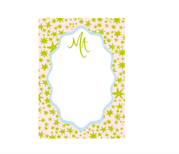 Garden of Fête Stars Notepad in Pale Pink
