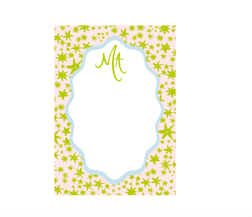 Garden of Fête Stars Notepad in Pale Pink