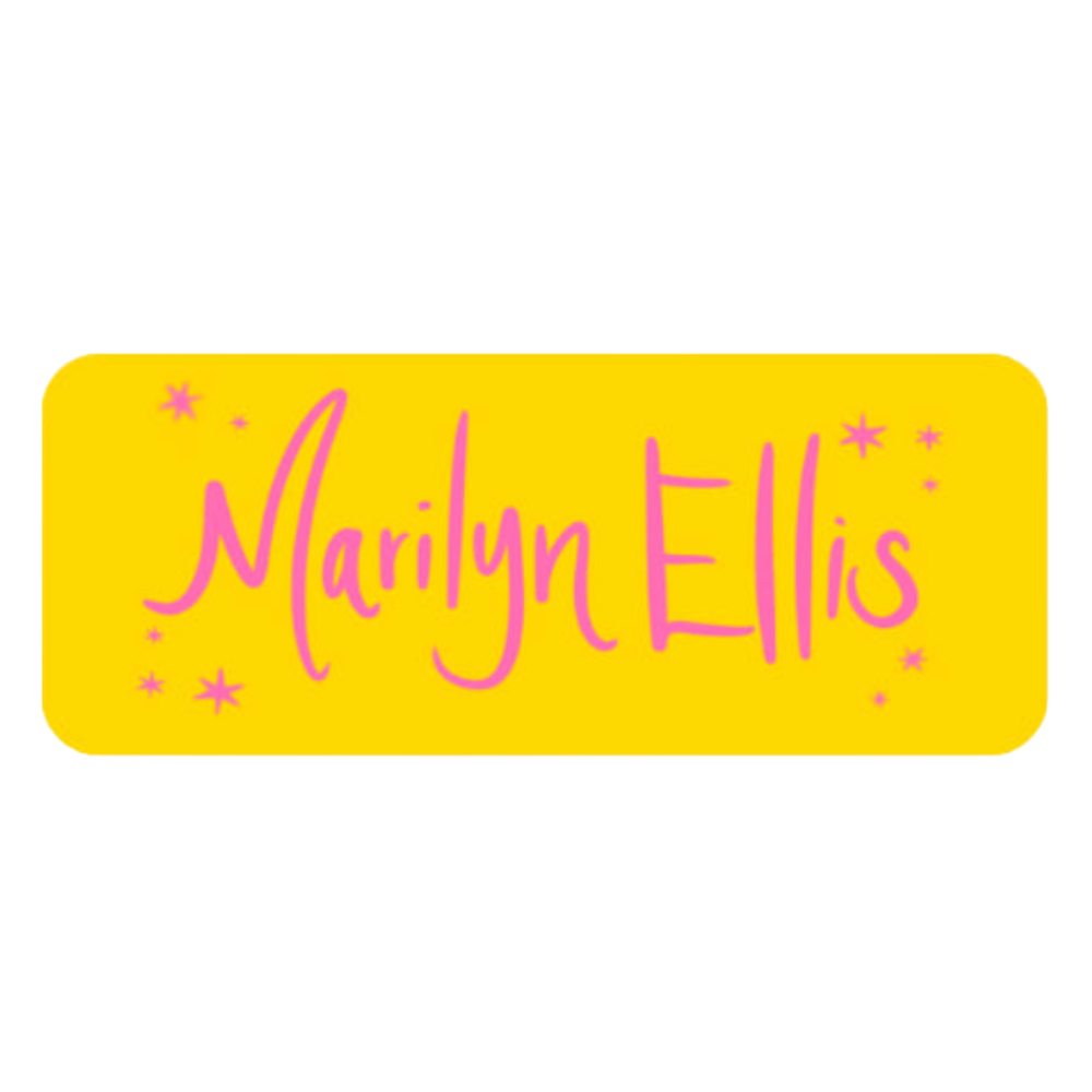 Girl Back To School Vinyl Labels in Sunflower & Bubblegum