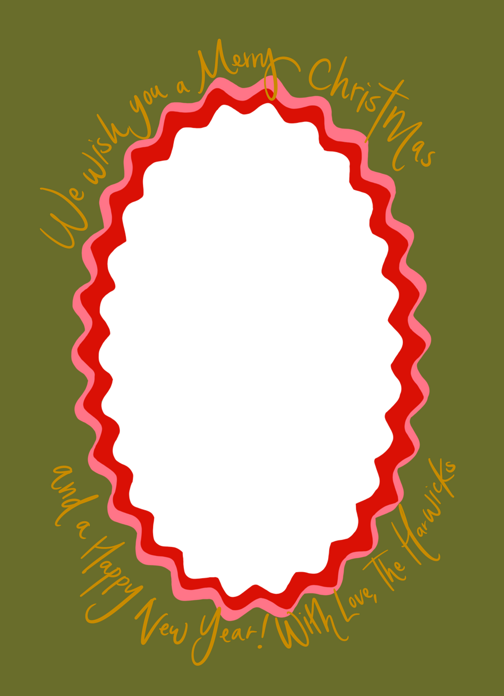 Golden Holiday Marbled Christmas Card in Frazier