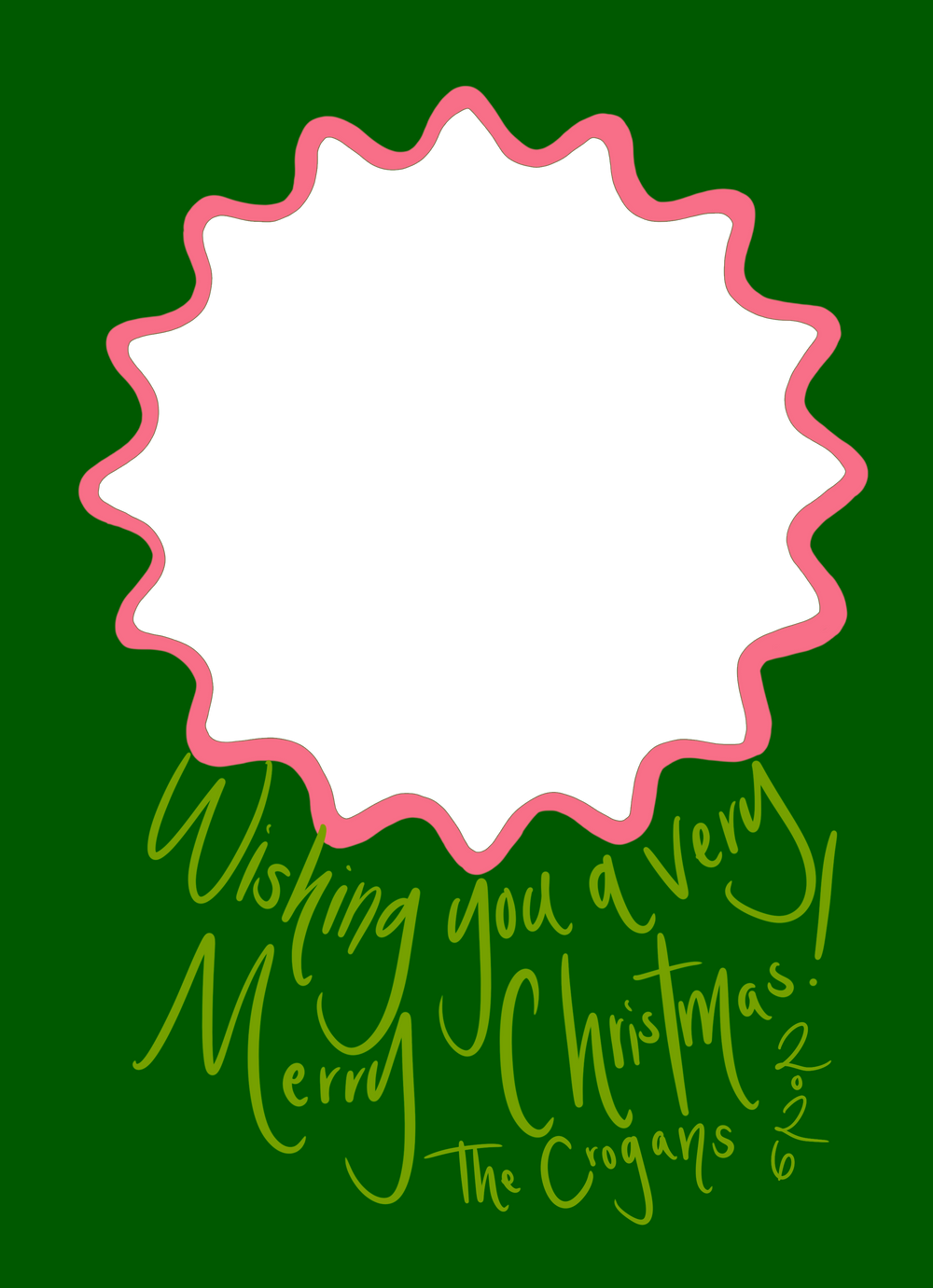 Evergreen Swirl Marbled Christmas Card in Hunter