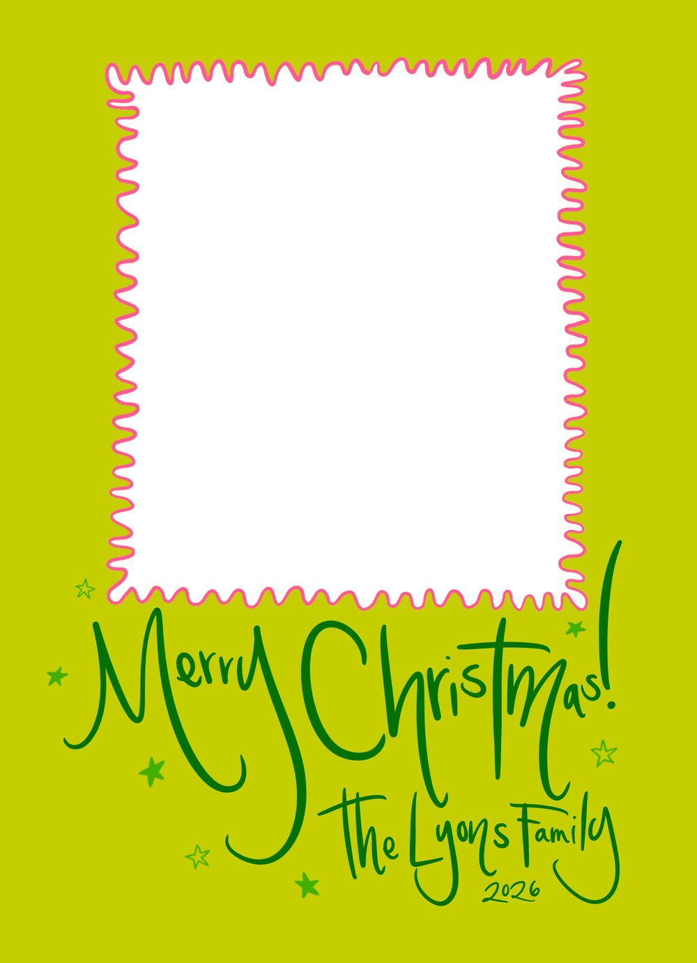 Evergreen Swirl Marbled Christmas Card in Lime